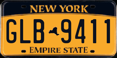 NY license plate GLB9411