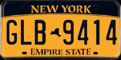 NY license plate GLB9414