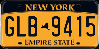 NY license plate GLB9415