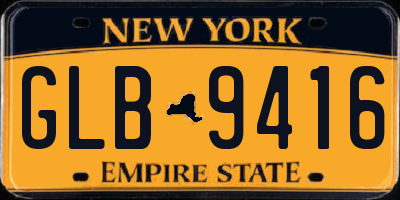 NY license plate GLB9416
