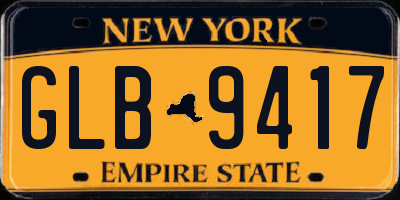 NY license plate GLB9417