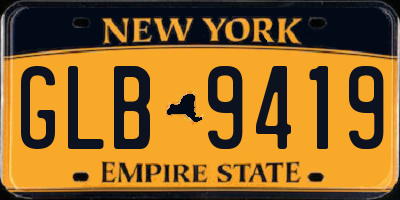 NY license plate GLB9419