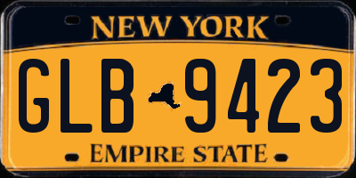NY license plate GLB9423