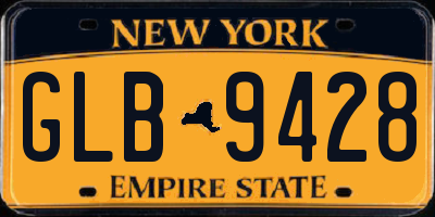 NY license plate GLB9428