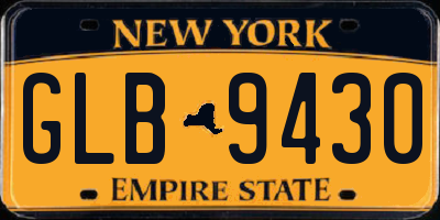 NY license plate GLB9430