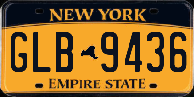 NY license plate GLB9436