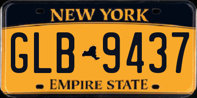 NY license plate GLB9437