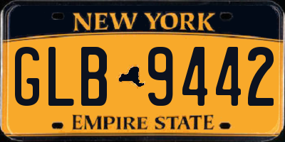 NY license plate GLB9442