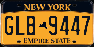 NY license plate GLB9447