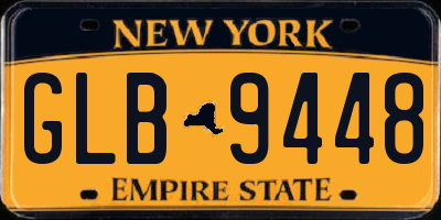 NY license plate GLB9448