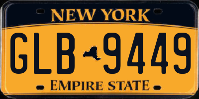 NY license plate GLB9449