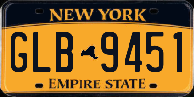 NY license plate GLB9451