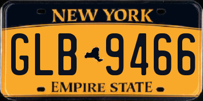 NY license plate GLB9466