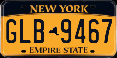 NY license plate GLB9467