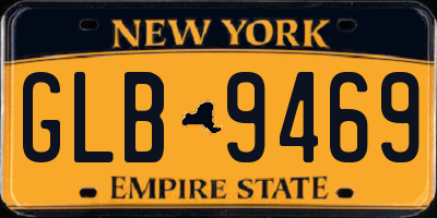 NY license plate GLB9469