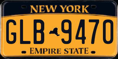 NY license plate GLB9470