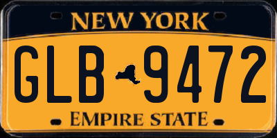 NY license plate GLB9472