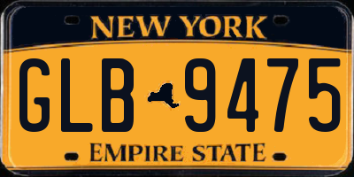 NY license plate GLB9475