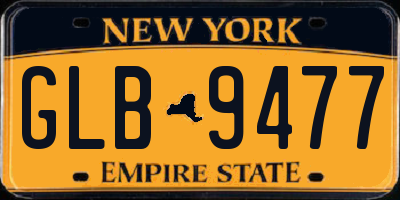 NY license plate GLB9477