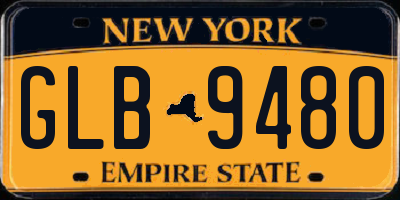 NY license plate GLB9480