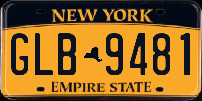 NY license plate GLB9481