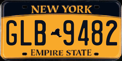 NY license plate GLB9482