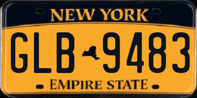 NY license plate GLB9483