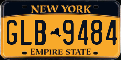 NY license plate GLB9484