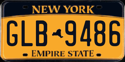 NY license plate GLB9486