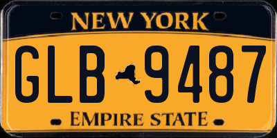 NY license plate GLB9487