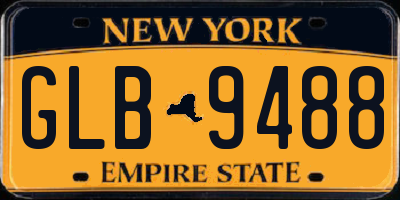 NY license plate GLB9488