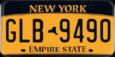 NY license plate GLB9490