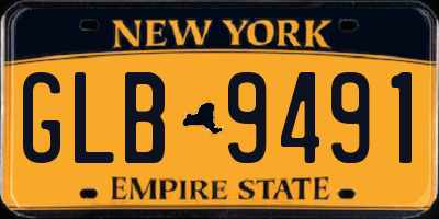 NY license plate GLB9491