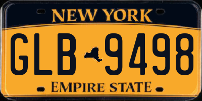 NY license plate GLB9498
