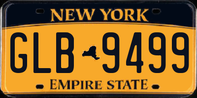 NY license plate GLB9499