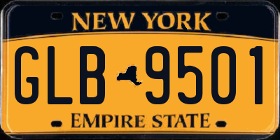 NY license plate GLB9501