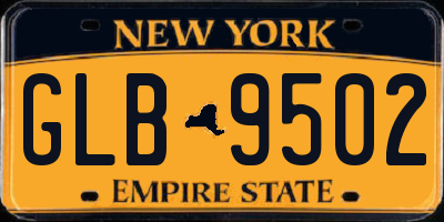 NY license plate GLB9502