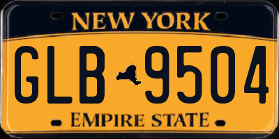 NY license plate GLB9504