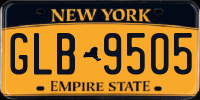NY license plate GLB9505