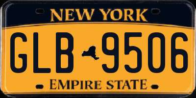 NY license plate GLB9506
