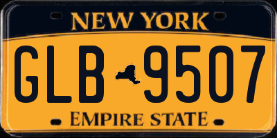 NY license plate GLB9507