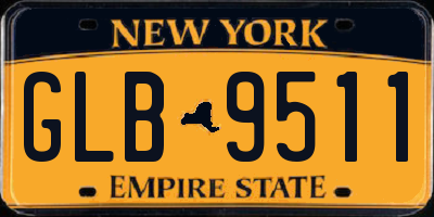 NY license plate GLB9511