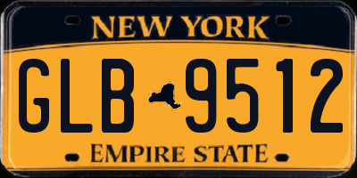 NY license plate GLB9512