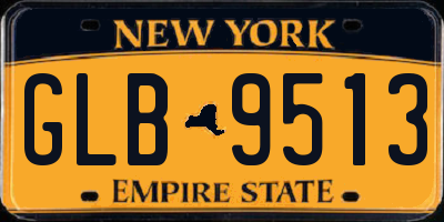 NY license plate GLB9513