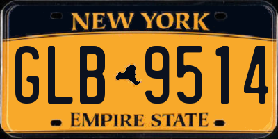 NY license plate GLB9514
