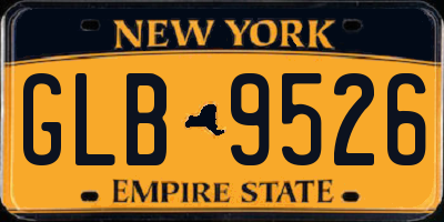 NY license plate GLB9526