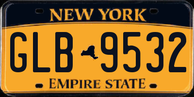 NY license plate GLB9532