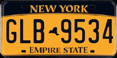 NY license plate GLB9534