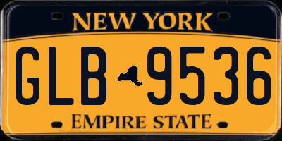 NY license plate GLB9536