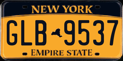 NY license plate GLB9537
